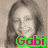 A split-screen image shows two grayscale portraits with overlaid text: 'Gabi' in green and pink on the left, 'Rachel' in cyan and yellow on the top right. Below is a white with blue/pink pixelated text reading 'BFFL's XOXOXO' inside a faint heart outline