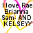 Black text lists names over yellow and pink abstract lines on white background.