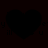Four identical dark heart shapes arranged in a two-by-two on a black background with faint repeated text