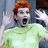 Pixelated character with red hair and light green shirt in three sequential poses showing hand movements and mouth positions.