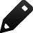 Black pencil-shaped icon with white triangular tip and square eraser, angled diagonally on light gray background.