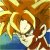 Pixelated static image of a character with spiky orange hair and white face, set against brown and blue background elements.