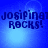 Blue background with pixelated text 'Josipina ROCKS!' in dark blue, four identical arranged in a , each showing the same text and background