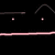 Animated sequence showing a stylized character's head with pink eyes and a horizontal line, transitioning between two states against black background.