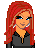 A 4x3 contact sheet of pixel art frames showing a red-haired female character in various poses and expressions with text overlays reading "I'm Gonna Make Love You Me" on black backgrounds.
