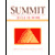 Static pixel art icon featuring a stylized mountain logo with text above it on a white background, framed by black borders.
