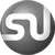 A grayscale circular icon with a stylized 'SU' monogram in the center, rendered with pixelated edges and gradient shading.