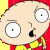A 3x2 contact sheet of a cartoon animation featuring Stewie Griffin from Family Guy, with text elements and an asterisk symbol across frames.