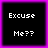 Four identical pixelated frames showing white text on a black background with purple borders, arranged in a 2x2 contact sheet.
