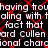 Animated text repeats 'having trouble with taling with the fact that' over red diamond on black background