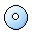 Two pixelated circular icons with light blue gradients and black outlines, one perfectly round on the left, the other slightly oval on the right.
