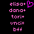 Pixelated pink text and a heart symbol on black background, with one frame showing the heart as part of the 'elisa+' text.