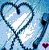 Animated buddy icon featuring a heart-shaped stethoscope with white soundwave patterns and pink heart symbols, displayed as two sequential frames in a contact sheet.