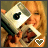 A pixelated image of a person holding a camera with a heart symbol, showing animation changes in the heart's color and text.