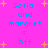 Pixelated text on bright pink background with yellow stars, displaying "Sofia and margret = bff" in two identical vertical