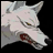 Pixelated wolf head with closed eyes and red mouth detail on black background, next to stylized text reading 'AnimeIM' and 'com'.