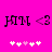 Pixelated pink background with black text 'JTM <3' and white/pink plus signs, showing animation where plus signs alternate between white and pink states.