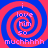 A static pixel art image with a blue and pink spiral background, displaying the text "i love him so muchhhhh" in light purple letters.