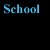 Animated contact sheet of 23 frames showing sequential text animation on a black background with cyan lettering, forming the phrase "School is like this icon there's no end and when you think it starts all over again".