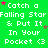 Green background with repeated white text 'Catch a Falling Star & Put It In Your Pocket <3' and scattered pink and brown stars.