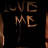 Animated sequence of 'LOVE ME' text in brown, dripping font on black background with vertical orange-brown stripes.