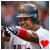 A pixelated figure in a white baseball jersey with red accents and a gray cap holds a black-and-white checkered object, with a bright red heart symbol visible below.