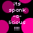 Pixelated text and pink circles on black background with repeated phrases and exclamation marks.