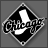 Two grayscale pixelated icons side-by-side: left shows a diamond-shaped badge with 'Chicago' text and number 1, right displays a stylized 'S' logo.