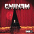 A split-screen animated buddy icon featuring a red stage background with "EMINEM" text on the left and green "Original Icons .com" text on the right, showing two distinct frames in a contact sheet layout.