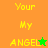 Pixelated text and star symbols on split orange-green background with animated color changes.