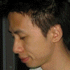 20 distinct facial portraits showing a single person in various poses, expressions, and backgrounds with visible hair styling changes