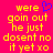 Pixelated yellow text on bright pink background with blue heart symbol; two identical static frames side-by-side showing 'were goin out he just dosent no it yet xo' in blocky font.