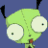 A 48x48 pixel animated buddy icon featuring a green cartoon character with large white eyes and black antennae on the left, next to green text reading "Original Icons .com" on a dark green background.