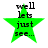 Green star-shaped icon with black text 'well lets just see...' overlaid, displayed in a