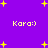 Purple background with yellow pixelated stars and four instances of 'Kara:)' text in light yellow.