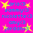 A static image with a bright pink background displays repeated text names in cyan font surrounded by yellow star shapes, arranged in a pattern with no visible animation changes