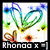 Pixelated icon with green and blue curved shapes resembling antennae, brown and red lower elements on white background, black border, and text at bottom.