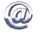 Animated sequence of metallic @ symbols in various 3D orientations and partial views, rendered with silver and blue gradients on white backgrounds.