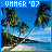 A static beach scene with palm trees, blue sky, and calm water, labeled 'SUMMER '07' in blue text at the top left.