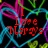 Pixelated red text reads 'I Love You' over a black background with colorful abstract swirls in cyan, magenta, green, and purple.