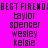 Pixelated text displays names on a bright pink background with green highlight bars shifting