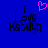 Blue background with black text reading "I Love Katdyn" and a pink pixelated heart above the left side of the text.