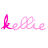 Six display the word 'kellie' in pink cursive script with varying letter emphasis across frames