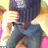Animated sequence showing a character with dark hair covering their face, transitioning from hands over eyes to one hand on forehead.