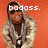 Pixelated image of a person with long hair wearing a light-colored jacket over dark clothing against an orange background, with white text overlay reading 'bodoss.'