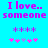 Pixelated text and symbols on a bright cyan background with pink and purple elements.