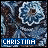 A static digital image with a blue and white floral pattern background, featuring the name 'CHRISTINA' in pixelated text at the bottom.