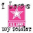 Pixelated image with pink and white elements, featuring a star symbol on a pink background and text reading "i love my brother" in dark blue on bright pink.