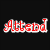 Red pixelated text on black background with a grayscale portrait of a person in the lower-left corner.