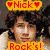 Pixelated image of three people with overlaid text banners in various colors and heart symbols.